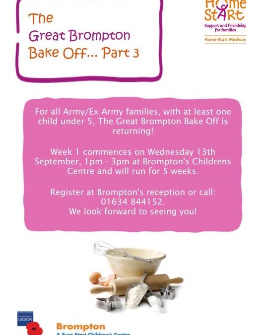 The Great Brompton Bake Off returns 13th September 1-3 for Army families